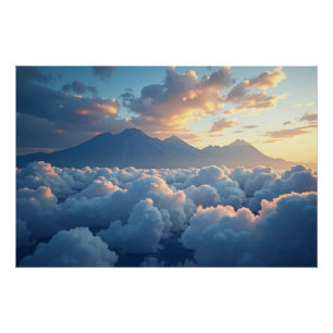 Mountain Peaks at Dusk Poster