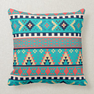 Mountain Peaks Geometric Tribal Pattern Cushion