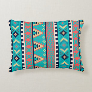 Mountain Peaks Geometric Tribal Pattern Decorative Cushion