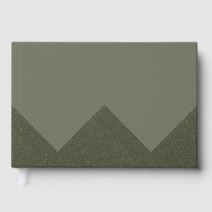 Mountain Peaks Moss Green - Foil Guestbook