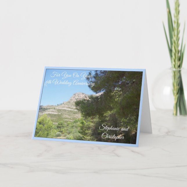 Mountain Personalised 6th Wedding Anniversary Card (Front)