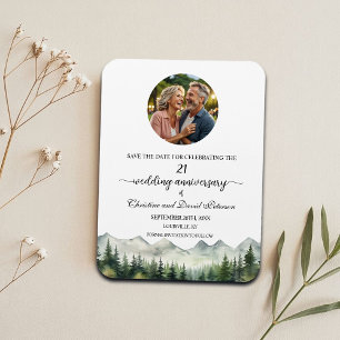 Mountain Pine 21 Wedding Anniversary Save the Date Magnet