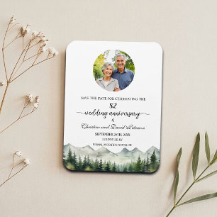 Mountain Pine 82 Wedding Anniversary Save the Date Magnet
