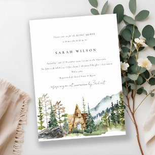 Mountain Pine Forest Cabin Bridal Shower Invite