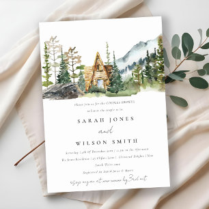 Mountain Pine Forest Cabin Couples Shower Invite
