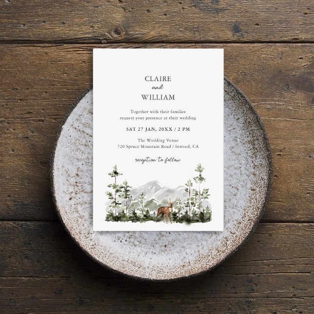 Mountain Pine Forest Wedding Invitation (Creator Uploaded)
