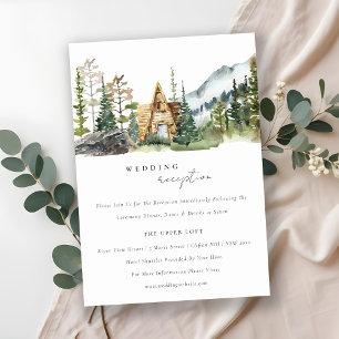 Mountain Pine Forest Wood Cabin Wedding Reception Enclosure Card