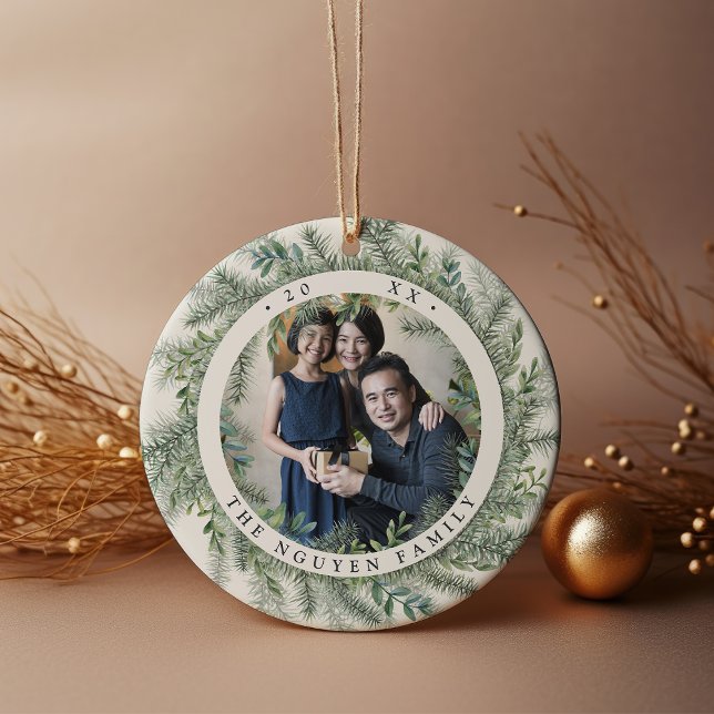 Mountain Pine Personalised Photo Ceramic Ornament (Creator Uploaded)
