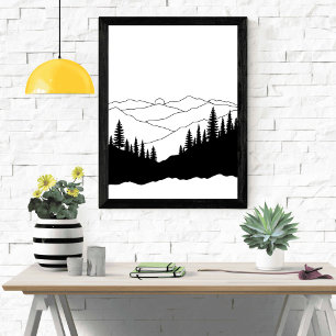 Mountain Pine Silhouette Poster