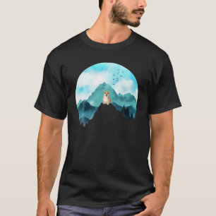 Mountain Pine Tree Blue Sky Birds Are Flying Pet D T-Shirt