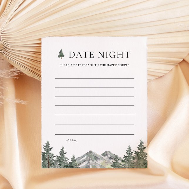 Mountain Pine Tree Bridal Shower Date Night Cards (Creator Uploaded)