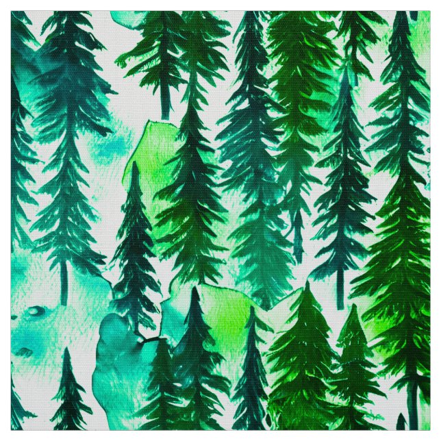 Mountain Pine Tree Forest  Fabric (Swatch)