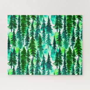 Mountain Pine Tree Forest  Jigsaw Puzzle