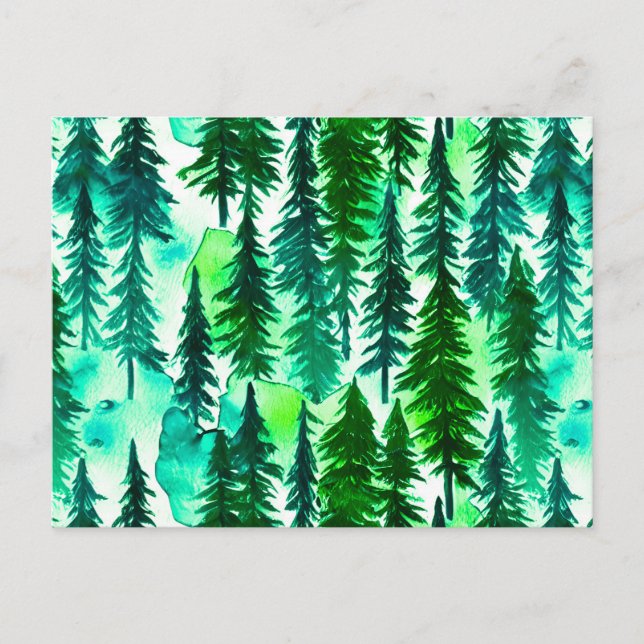 Mountain Pine Tree Forest  Postcard (Front)