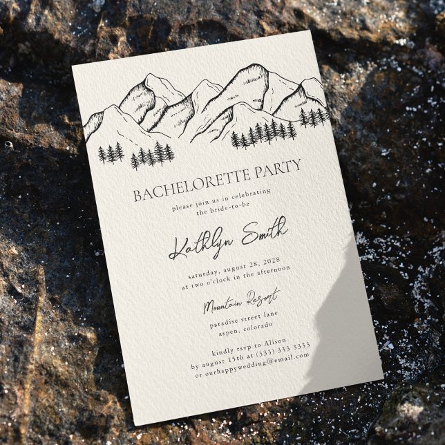 Mountain Pine Tree Outdoor Bachelorette Party Invitation (Creator Uploaded)