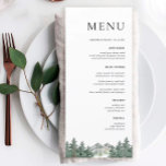 Mountain Pine Tree Rustic Wedding Menu Cards<br><div class="desc">Mountain Pine Tree Rustic Wedding Menu Cards</div>