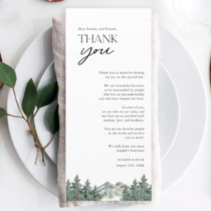 Mountain Pine Tree Rustic Wedding Thank You Cards