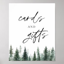 Mountain Pine Trees Cards and Gifts Sign