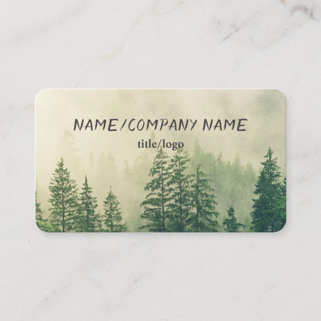 mountain pine trees custom business card photo art (Front)