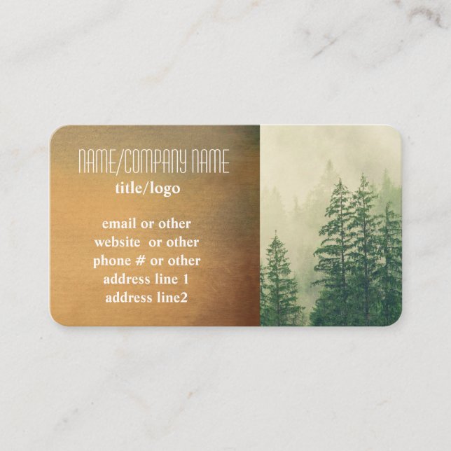 mountain pine trees custom business card photo art (Front)