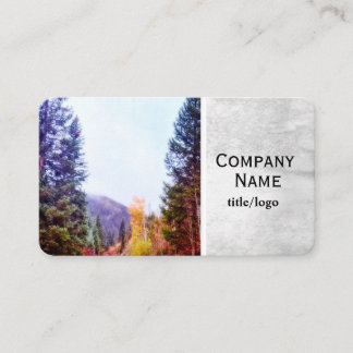 mountain pine trees fall outdoors nature photo art business card