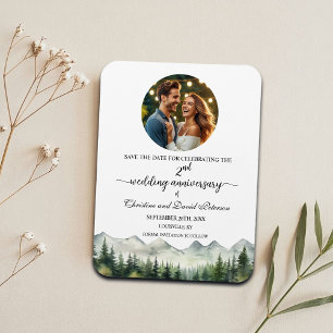 Mountain Pine Wedding Anniversary Save the Date Magnet