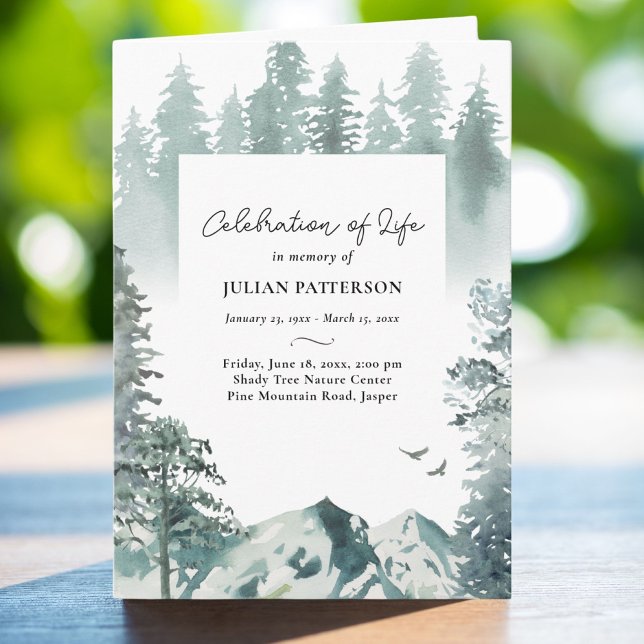 Mountain Pines Photo Celebration of Life Funeral Program (Creator Uploaded)