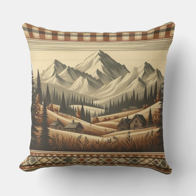 Mountain Plaid - for Cosy Cabin Charm Cushion (Front)