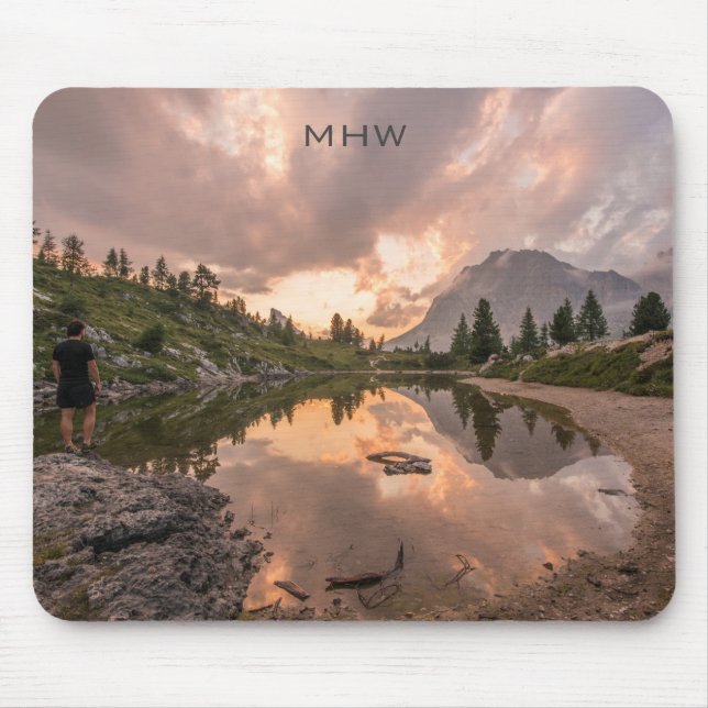 Mountain Pond custom monogram mousepad (Front)