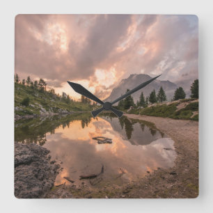 Mountain Pond wall clock