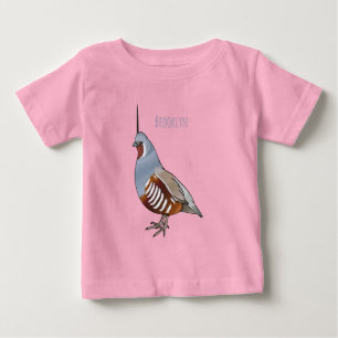 Mountain quail bird cartoon illustration baby T-Shirt