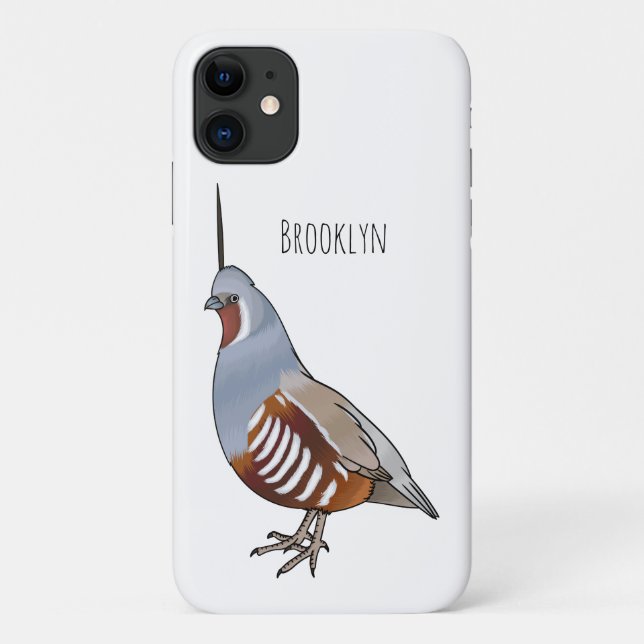 Mountain quail bird cartoon illustration  Case-Mate iPhone case (Back)