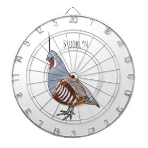 Mountain quail bird cartoon illustration  dartboard