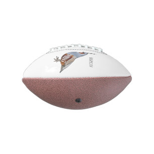 Mountain quail bird cartoon illustration football