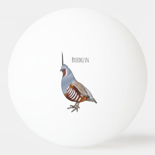 Mountain quail bird cartoon illustration ping pong ball