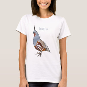 Mountain quail bird cartoon illustration  T-Shirt