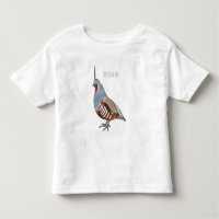 Mountain quail bird cartoon illustration