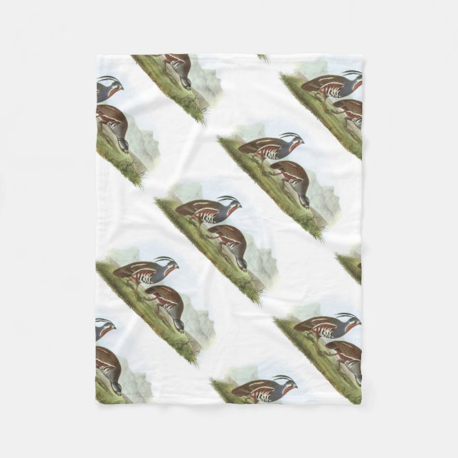 Mountain Quail by Audubon Fleece Blanket (Front)