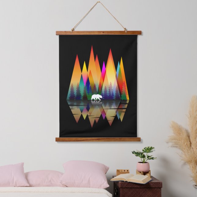 MOUNTAIN RAINBOW BEAR HANGING TAPESTRY (Bedroom)