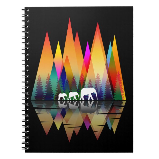 MOUNTAIN RAINBOW ELEPHANT NOTEBOOK (Front)