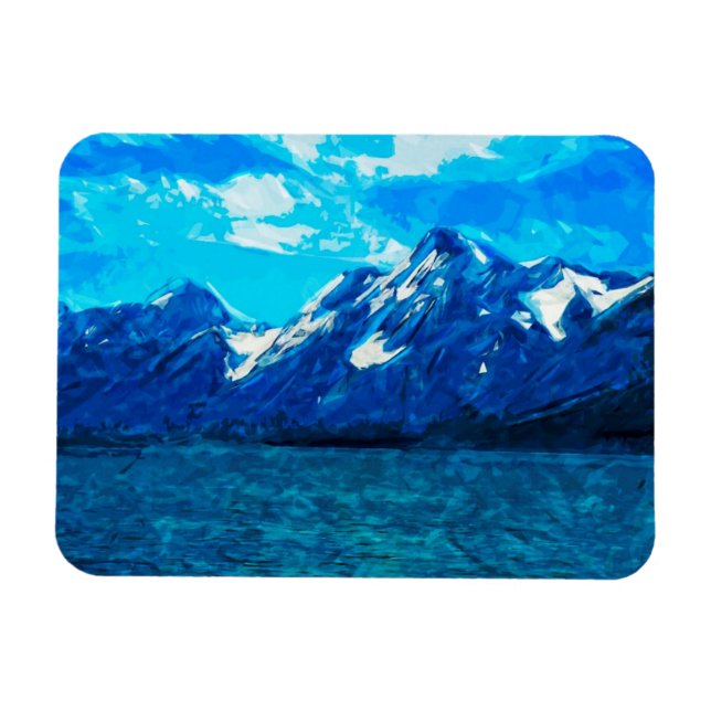 Mountain Range Abstract Impressionism Magnet (Horizontal)