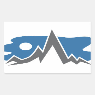 Mountain Range Icon Rectangular Sticker