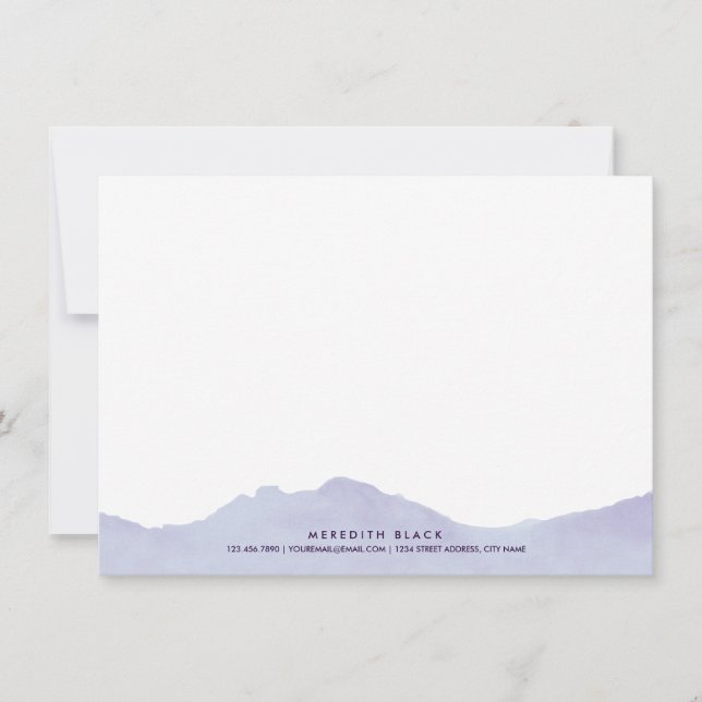 Mountain Range Personalised Stationery Flat Cards (Front)