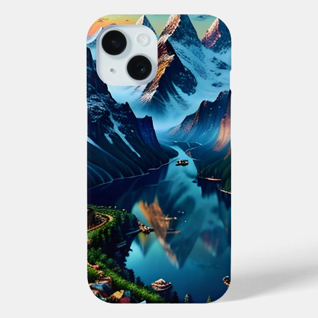 Mountain Range River and snow Case-Mate iPhone Case (Back)