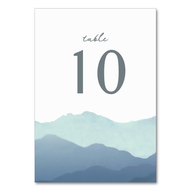 Mountain Range Table Number Cards (Front)