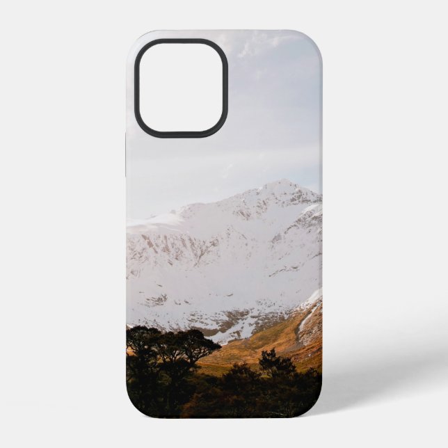 MOUNTAIN RANGE UNDER CLOUDY SKY iPhone CASE (Back)