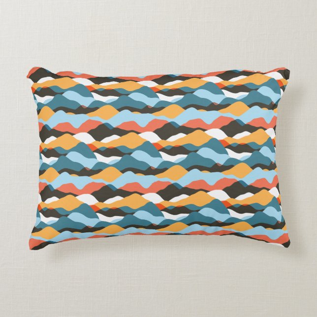 Mountain Range Waves Decorative Cushion (Front)
