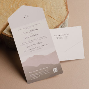 Mountain Range Wedding All In One Invitation