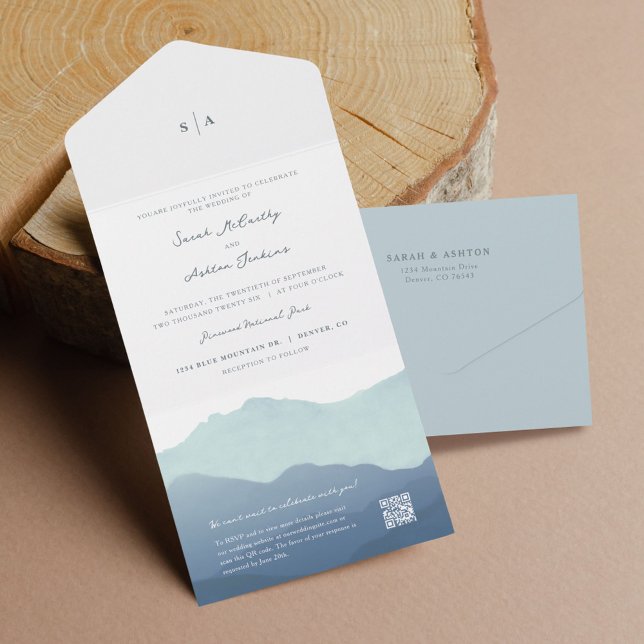 Mountain Range Wedding All In One Invitation (Creator Uploaded)
