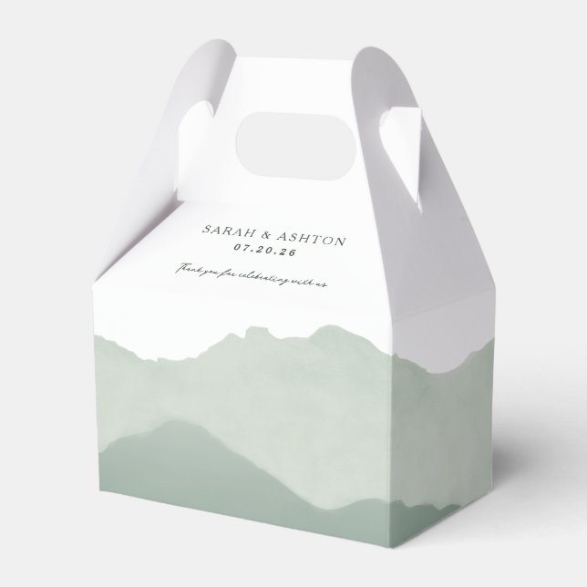 Mountain Range Wedding Favour Box (Front Side)